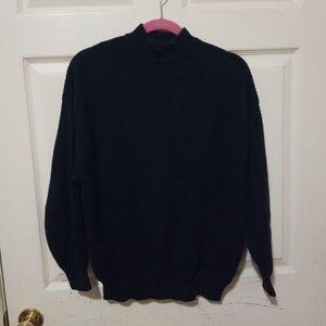 Uniqlo Women Navy Knit Mock Neck Sweater